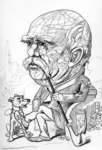 Spotprent van Bismarck gepubliceerd in het tijdschrift Nebelspalter 2 maart 1889 (gravure)