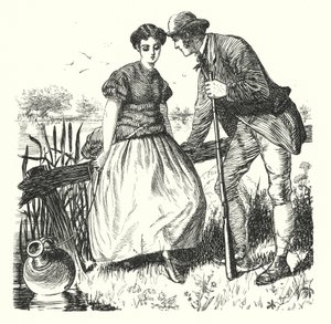 Primrose Tijd en Sneeuw Tijd (gravure) door Fritz Eltze