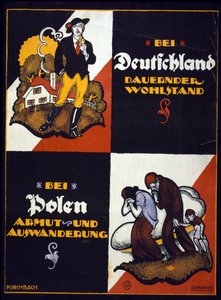 Duitse anti-Poolse poster door Fritz Gottfried Kirchbach