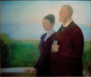 Dubbelportret (Woermann) door Fritz Mackensen