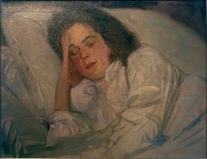 Portret van de slapende Alexandra