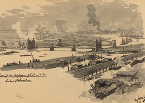 Vrijhaven met de Elbbruggen door Fritz Stoltenberg