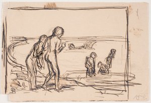 Badende Kinderen op het Strand door Fritz Syberg