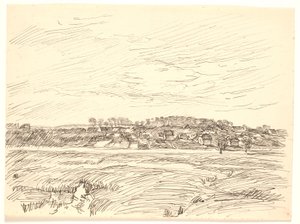 Landschap met Dorp door Fritz Syberg