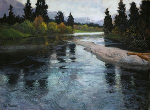 Rivier, c1883 door Fritz Thaulov