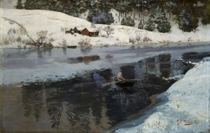 Winter aan de Rivier Simoa door Fritz Thaulov