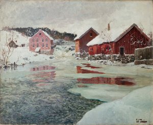 Van Akers rivier door Fritz Thaulow