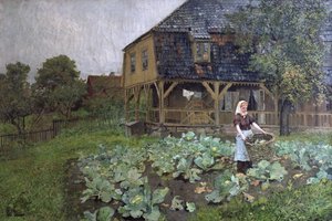 Het landhuis op Grunerloekka door Fritz Thaulow