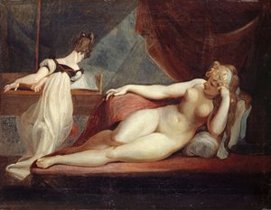 Rustende vrouwelijke naakt en een pianospeler, 1799-1800
