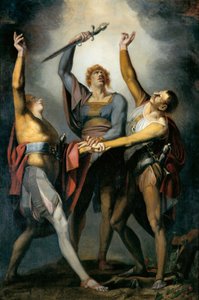 De drie bondgenoten in de eed op de Rütli, 1779-1781 door Füssli