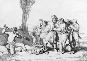 De dood van Groothertog Oleg, voor 1839 door Fyodor Antonovich Bruni