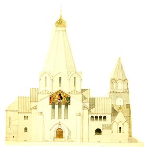 Ontwerp voor de kerk van Balakovo door Fyodor Shekhtel