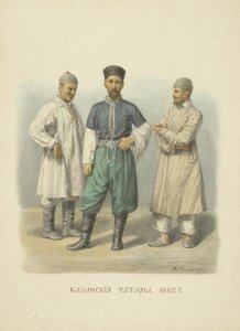 Kazan Tataren, illustratie uit de serie Kleding van de Russische Staat, 1869