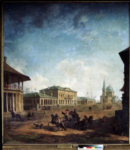 Uitzicht op de stad Nikolaev (Nikolayev) in Oekraïne. Schilderij van Fyodor Yakovlevich Alexeev (1753-1824) door Fyodor Yakovlevich Alexeev