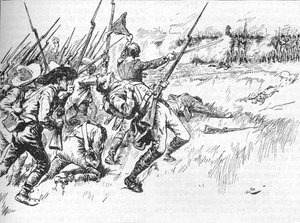 De divisie onder Alvarado stak het lage land over, 1902