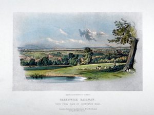 Uitzicht op de London en Greenwich Railway vanaf de achterkant van Greenwich Road, 1836