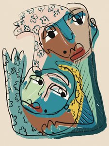 Abstract Faces Embrace door GIovanna Gil Alves
