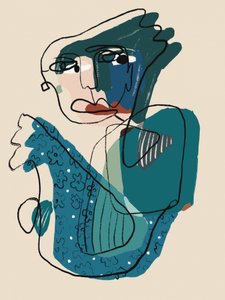 Modern abstract portret door GIovanna Gil Alves
