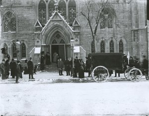 Begrafenis van mevrouw Gilbert, Bloomingdale Gereformeerde Nederlandse Kerk, New York City door G.P. Hall und Sohn