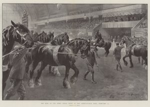 De Koning op de Shire Horse Show in de Agricultural Hall, 27 februari