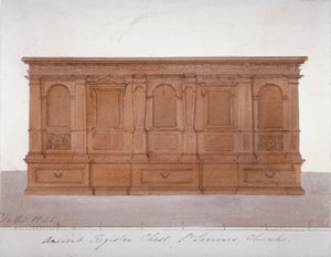 Oude registerkist uit de Southwark Cathedral, Londen, 1825 door G Yates