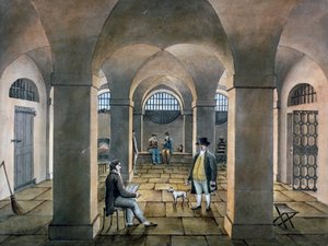 Interieur in Horsemonger Lane Prison, Union Road, Southwark, Londen, c1826 door G Yates