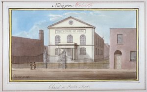 Uitzicht op de kapel in Penton Street, Southwark, Londen, 1825 door G Yates
