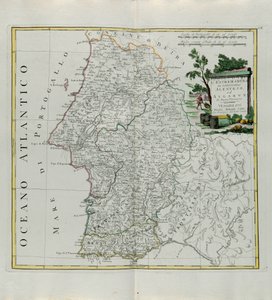 Extremadura van Portugal Alentejo of Algarve, gravure door G. Zuliani uit Tome I van de Nieuwste Atlas gepubliceerd in Venetië in 1776 door Antonio Zatta, Privécollectie door G. Zuliani