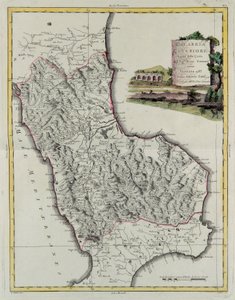 Hither Calabrië, gravure door G. Zuliani uit Tome II van de "Nieuwste Atlas" gepubliceerd in Venetië in 1783 door Antonio Zatta, Privécollectie door G. Zuliani