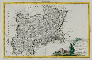 Provincie Middlesex, gravure door G. Zuliani uit Tome I van de "Nieuwste Atlas" gepubliceerd in Venetië in 1779 door Antonio Zatta, Privécollectie door G. Zuliani