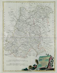 De gouvernances van Ile de France en Orleans, gravure door G. Zuliani uit Tome I van de Nieuwste Atlas gepubliceerd in Venetië in 1776 door Antonio Zatta, Privécollectie door G. Zuliani