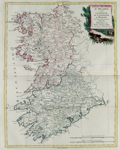 Het Koninkrijk Ierland dat de provincies Munster en Connaught omvat, gravure door G. Zuliani uit Volume I van de "Atlas Novissimo" gepubliceerd in Venetië in 1778 door Antonio Zatta, privécollectie door G. Zuliani