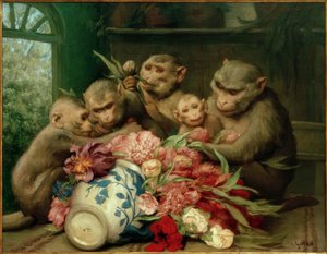 Botanicus (Apen met Bloemenvaas)