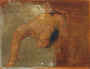Liggende putto door Gabriel Ferrier