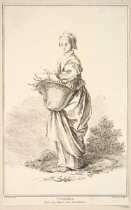 Contadina, uit Recueil de diverses figures étrangères Inventées par F. Boucher P...., 18e eeuw door Gabriel Huquier
