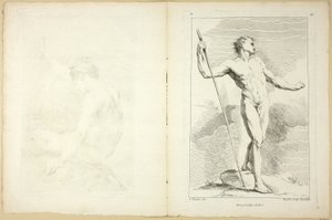 Figuur (recto en verso), uit Seconde livre de figures d’Academies gravées en Partie par les Professeurs de l’ Académie Royale door Gabriel Huquier