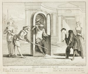 Plaat uit Livre de Scènes Comiques door Gabriel Huquier