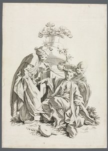 De Zintuigen: Aanraking (naar Boucher) door Gabriel Huquier
