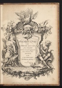 Titelprent voor een serie van zes ornamenten door Gabriel Huquier