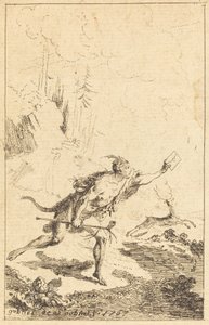Gezant naar M. de Saint-Denis door M. de Belle-Isle, Gevangene [links] door Gabriel Jacques de Saint Aubin