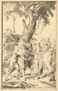 Vlucht van M. de Belle-Isle, Gevangene bij de Attakapas door Gabriel Jacques de Saint Aubin