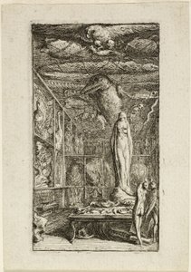 Frontispice voor Almanach Historico-Physique door Gabriel Jacques de Saint Aubin
