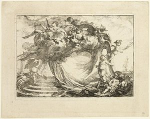 Vignet voor een Adres door Gabriel Jacques de Saint Aubin