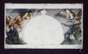 Schets voor het schilderij van het monument voor de doden van de oorlog van 1870 bij het Lycée Chaptal, circa 1879 door Gabriel Joseph Marie Augustin Ferrier