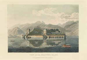 Uitzicht op het Mooie Eiland Isola Bella, Lago Maggiore, voor 1820 door Gabriel Ludwig Lory