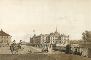 Uitzicht op het Mikhailovsky-paleis, 1804 door Gabriel Ludwig Lory the Elder