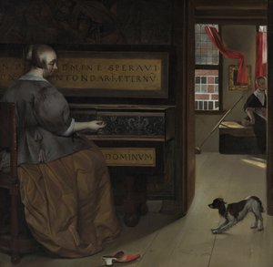 Dame bij de maagd, ca. 1660-67 (olieverf op doek) door Gabriel Metsu