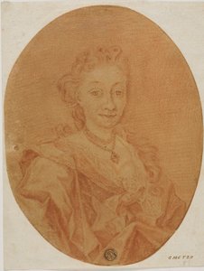Portret van een vrouw door Gabriel Metsu