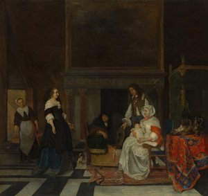 Het bezoek aan de kinderkamer door Gabriel Metsu