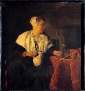 De ribotter. Schilderij door Gabriel Metsu door Gabriel Metsu
